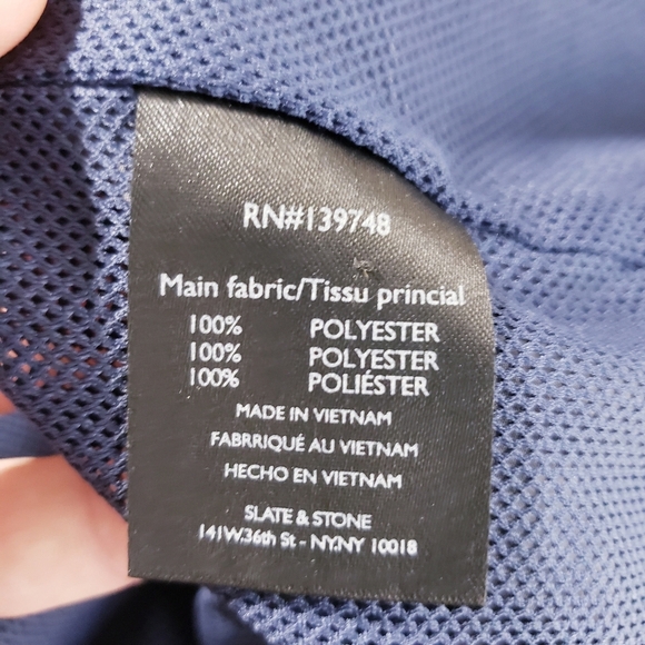 Slate & Stone Blue Camo Water Resistant Track Jacket Full Zip Hooded Size XL - Picture 12 of 13